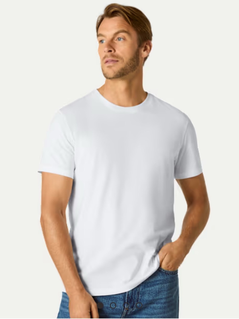 Bombas Crew Neck Pima Cotton Men's T-Shirt - White